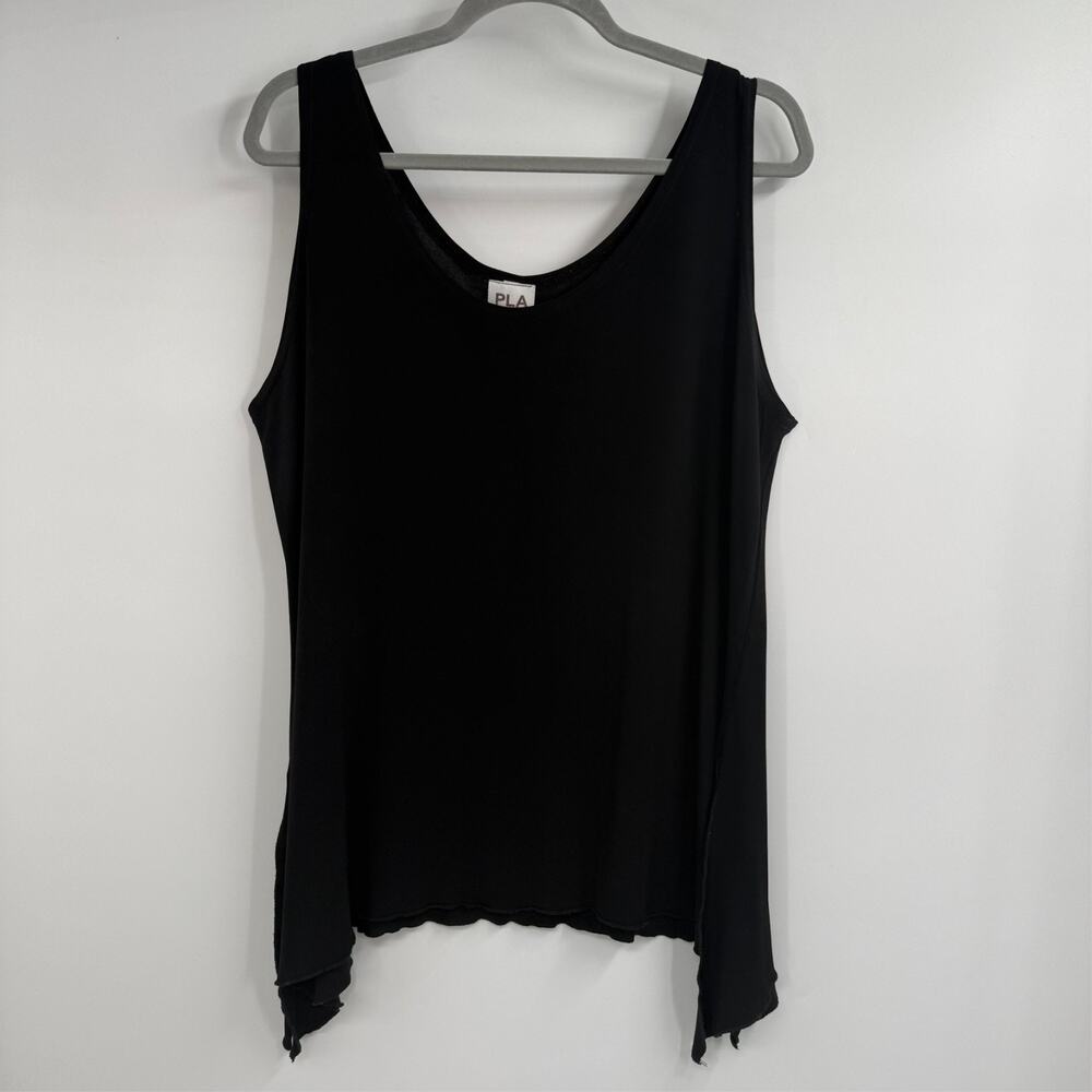 PLANET Top Womens 3 US 12 - 14 Black Shark Bite Hem Sleeveless Langenlook